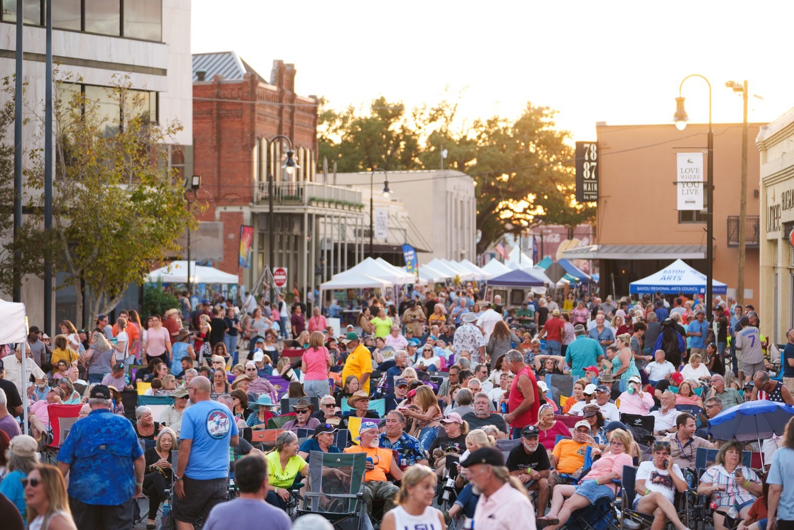 Daytime crowd at Bayou Arts Fest